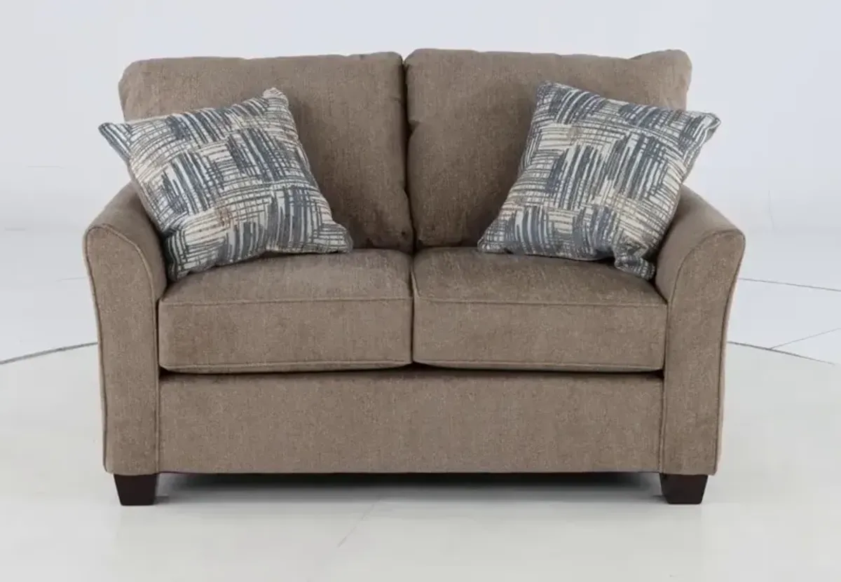 Tara Light Brown Loveseat