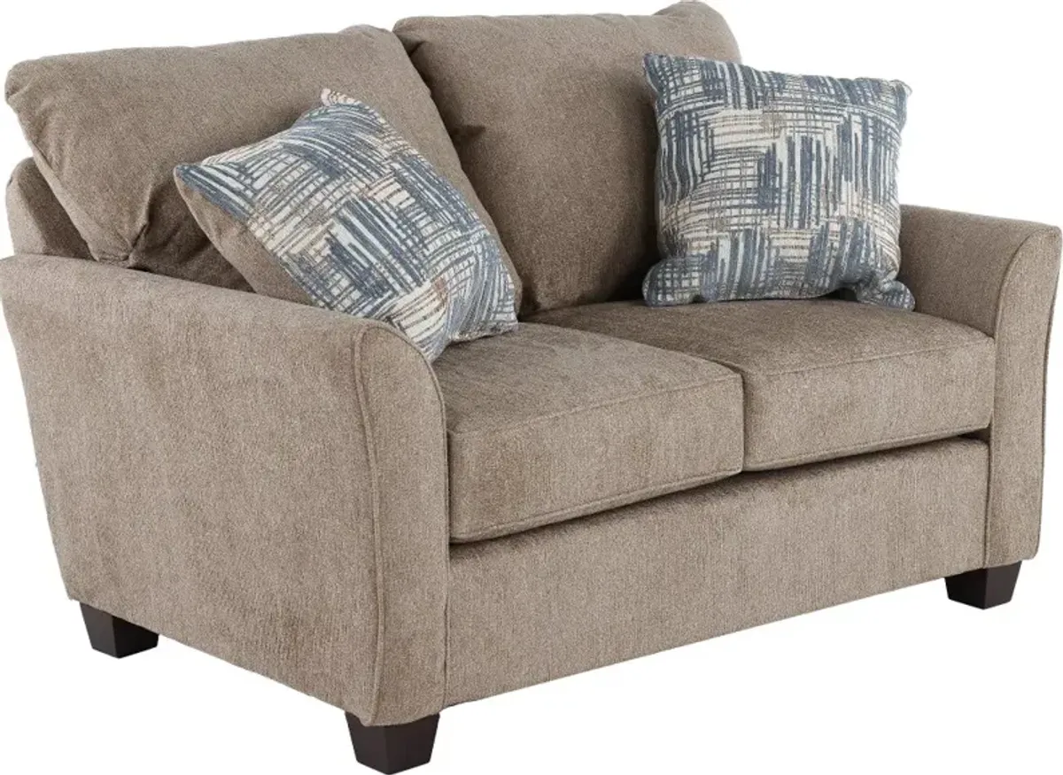 Tara Light Brown Loveseat