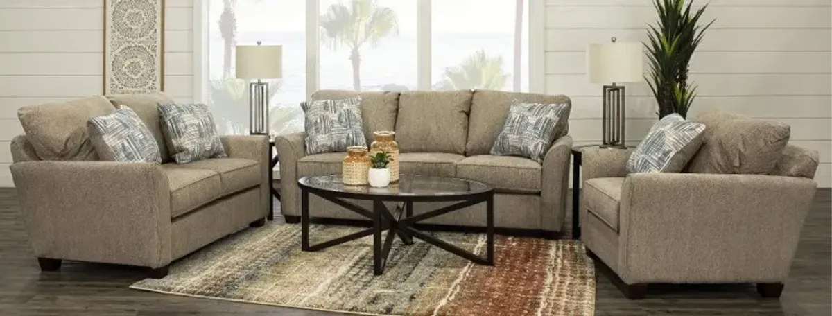 Tara Light Brown Loveseat