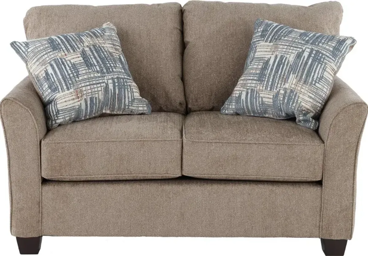 Tara Light Brown Loveseat