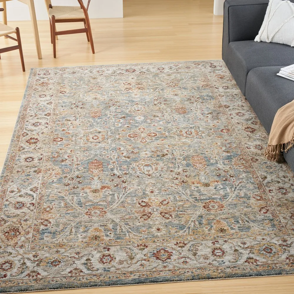 Sahar 5 x 8 Vintage Blue Area Rug