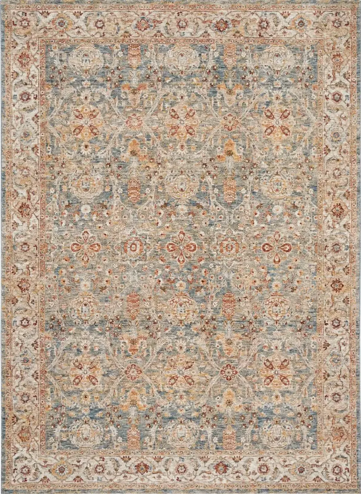 Sahar 5 x 8 Vintage Blue Area Rug