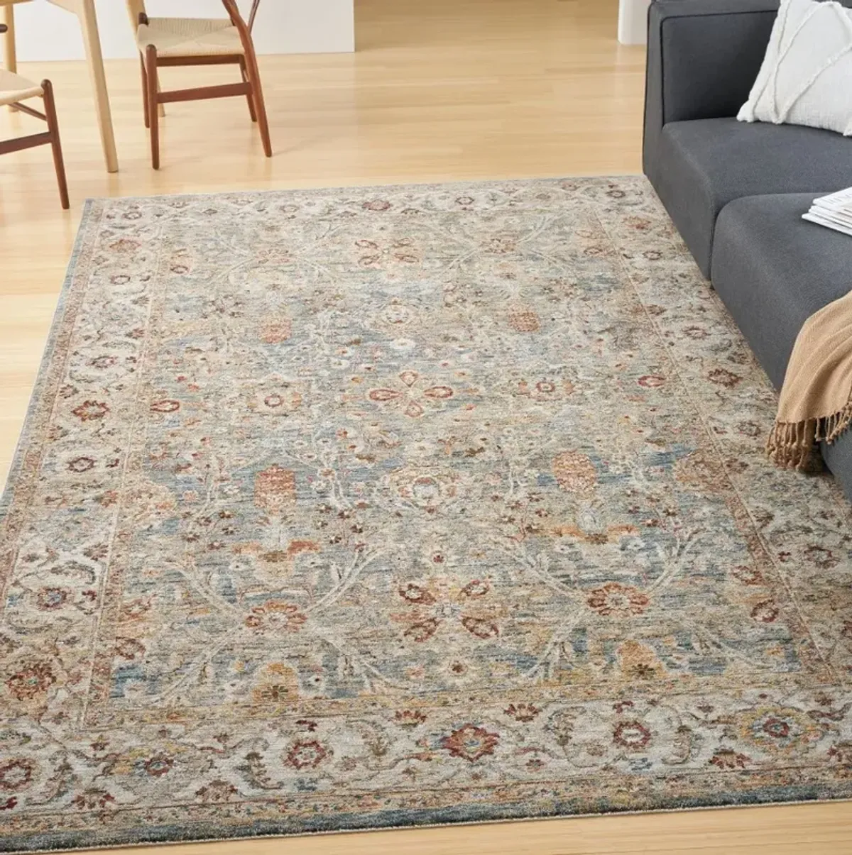 Sahar 8 x 10 Vintage Blue Area Rug