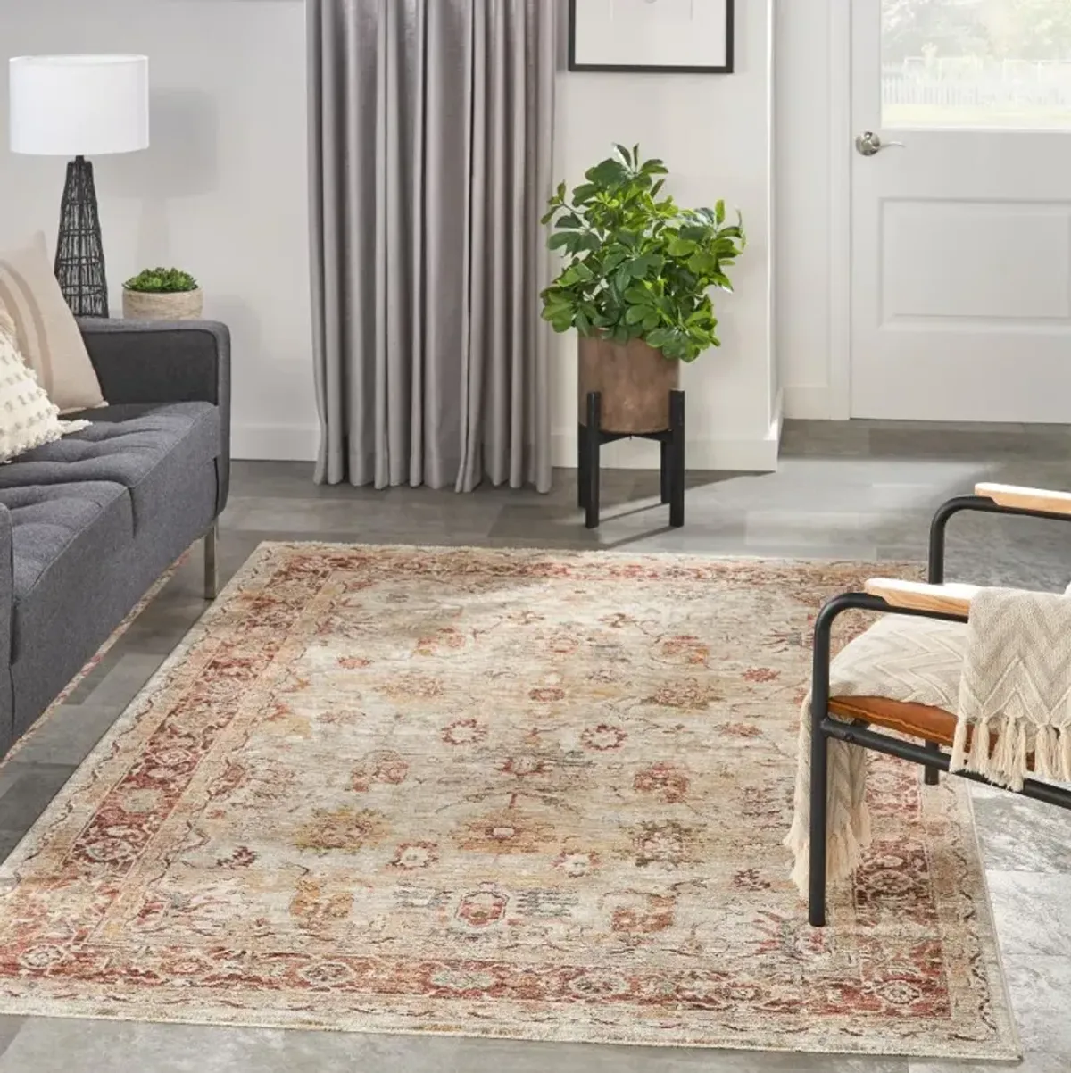 Sahar 8 x 10 Ivory Medallion Area Rug