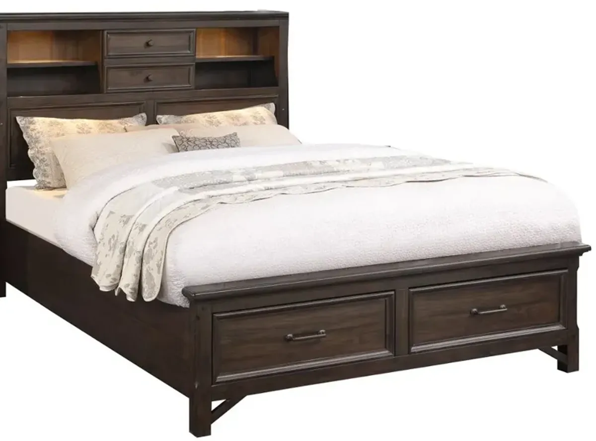 Stratford Brown King Storage Bed