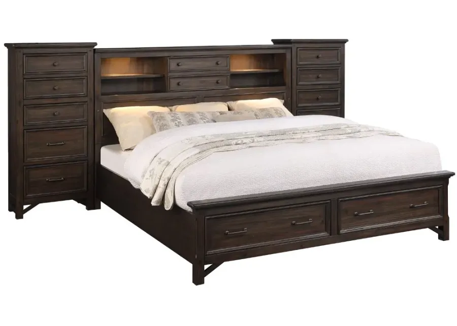 Stratford Brown King Storage Bed