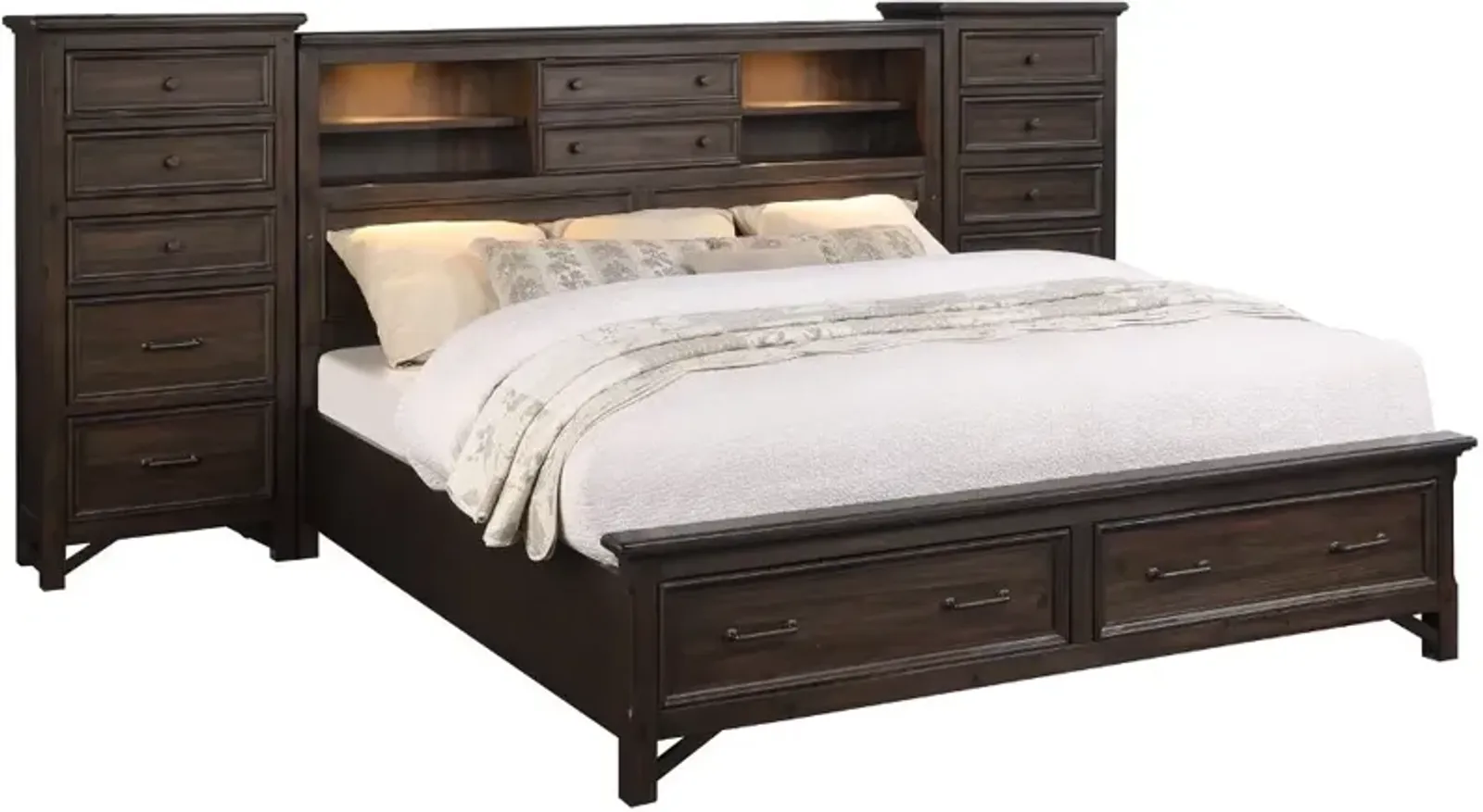 Stratford Brown King Storage Bed