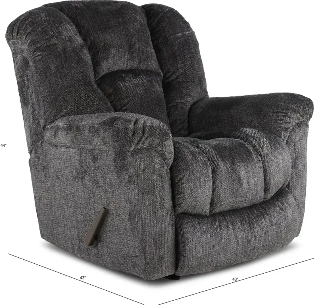 Equalizer Charcoal Gray Manual Rocker Recliner