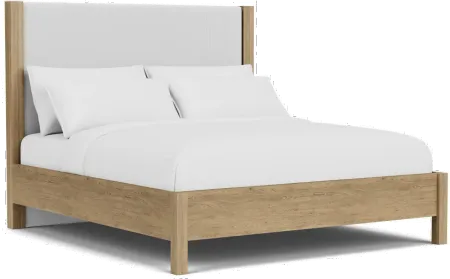 Davie Oak Queen Upholstered Bed