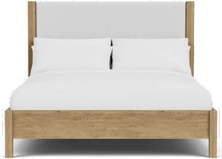 Davie Oak King Upholstered Bed