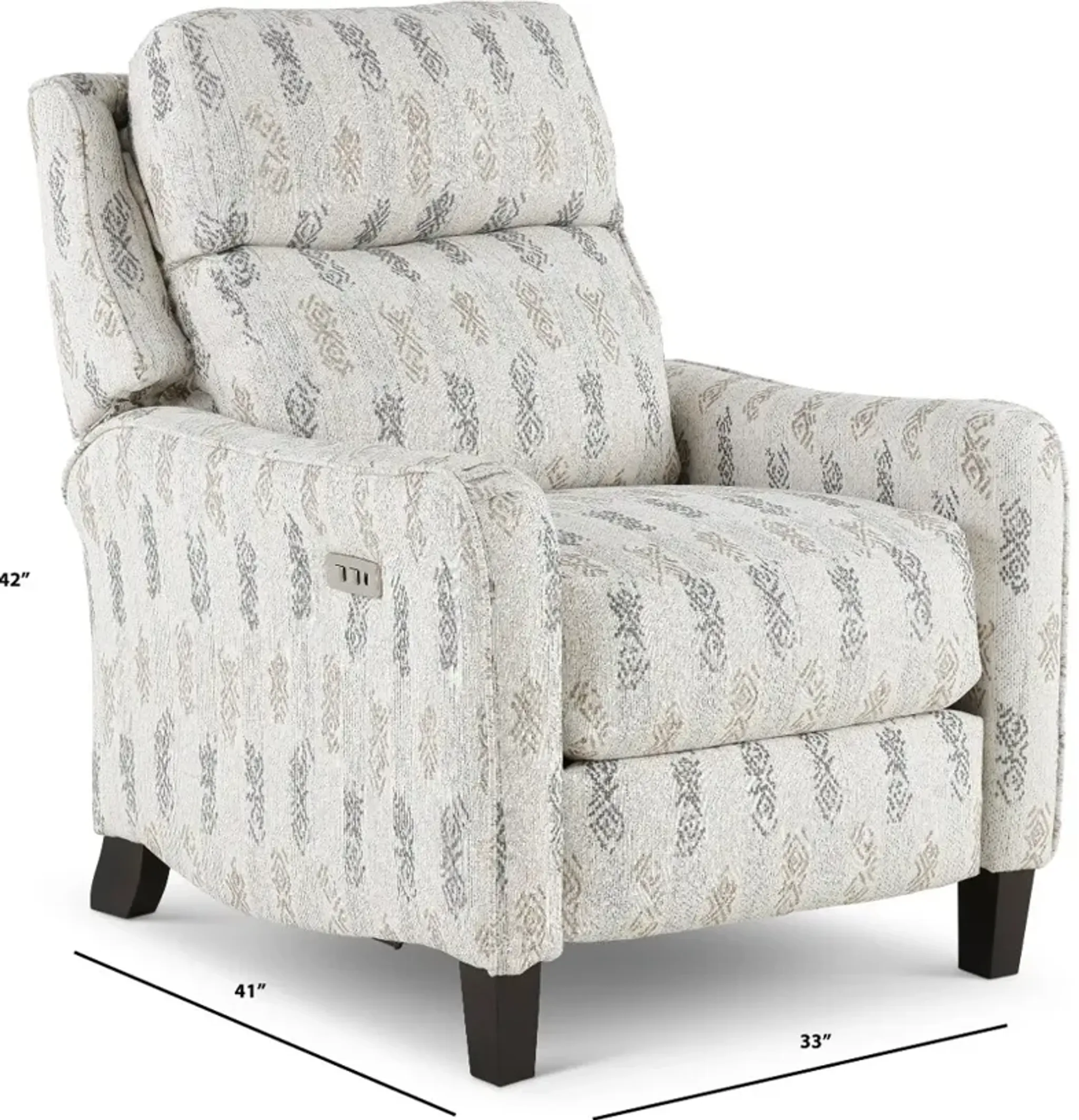 Legend Pebble White Printed Power Rocker Recliner Rc Willey | Furniture.com