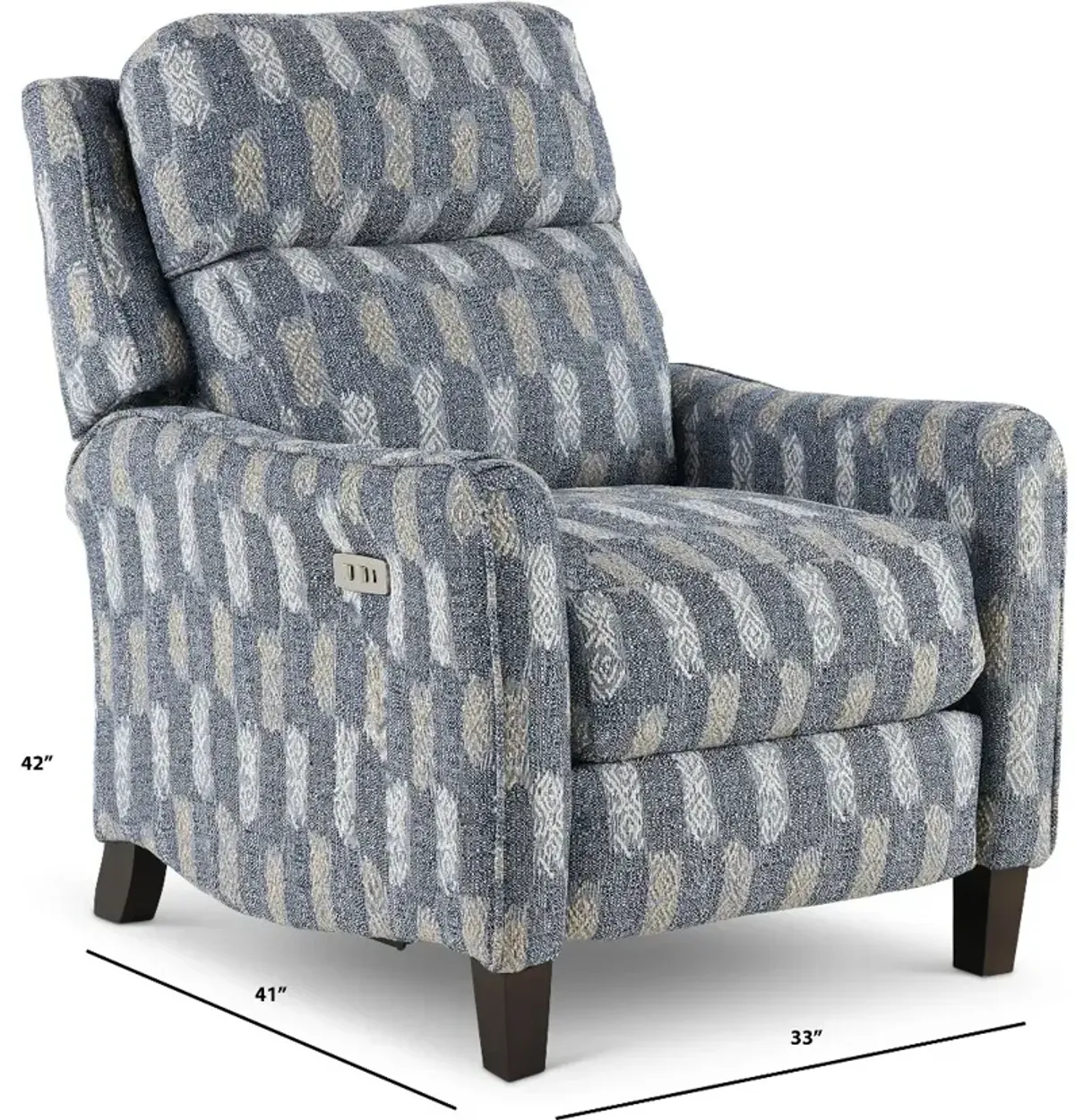 Legend Denim Blue Printed Power Rocker Recliner