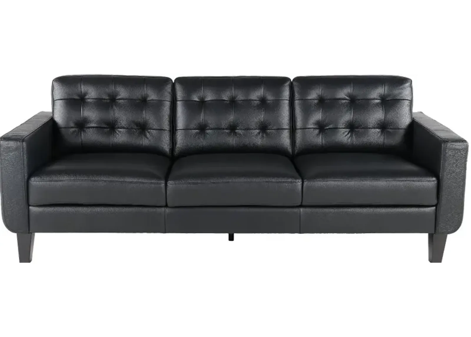 Cameron Black Leather Sofa