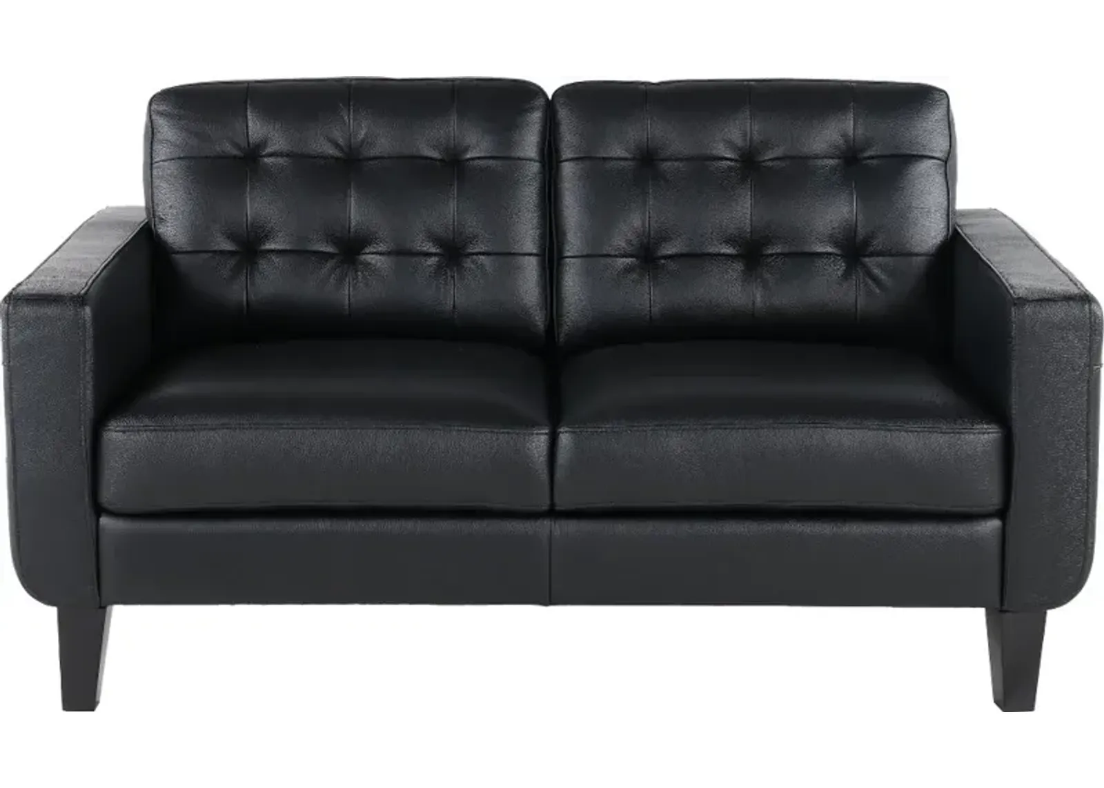 Cameron Black Leather Loveseat