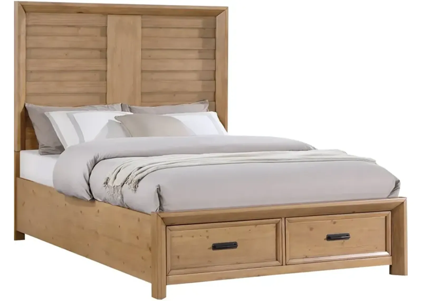 Brayden Light Brown Queen Storage Bed