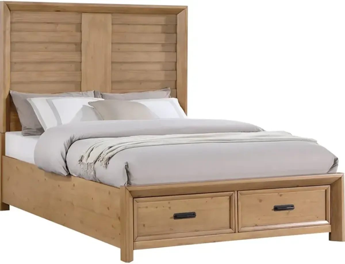 Brayden Light Brown Queen Storage Bed