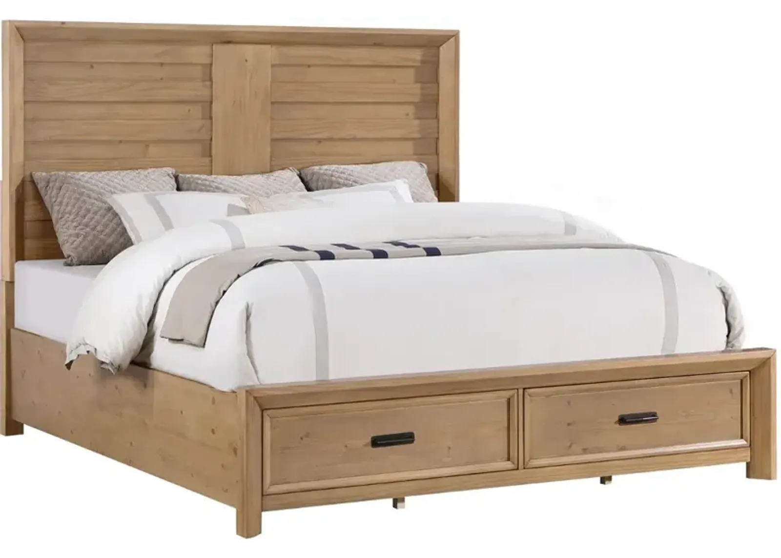 Brayden Light Brown King Storage Bed