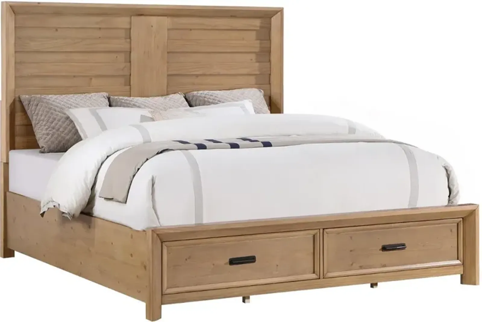 Brayden Light Brown King Storage Bed