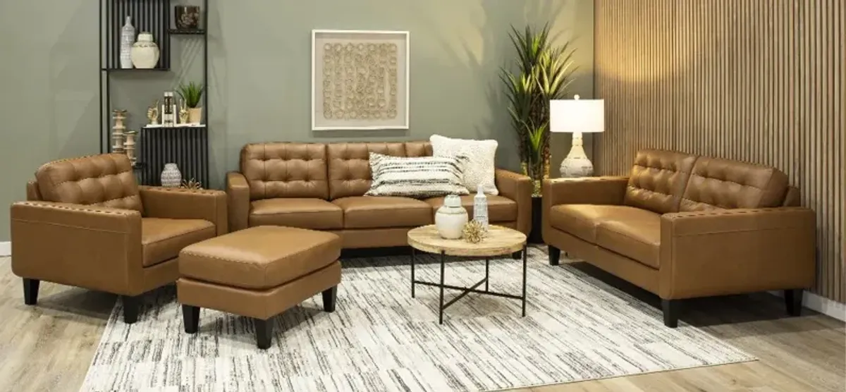 Cameron Brown Leather Sofa