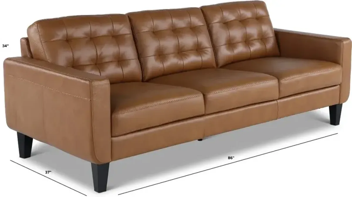 Cameron Brown Leather Sofa