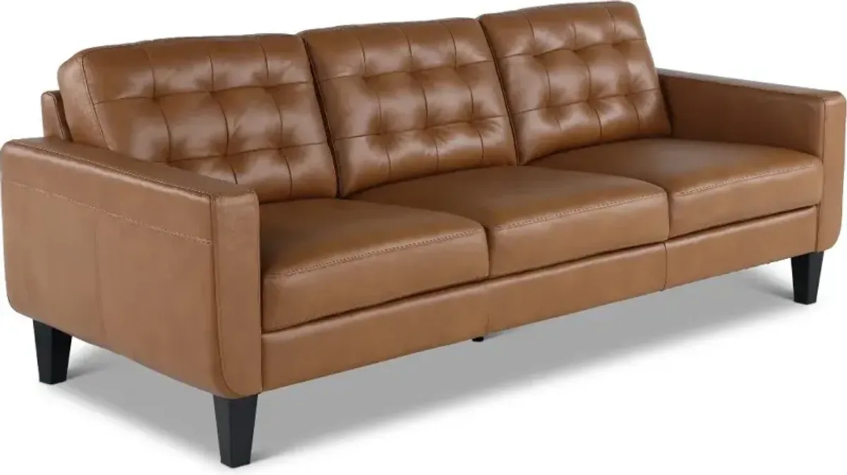 Cameron Brown Leather Sofa