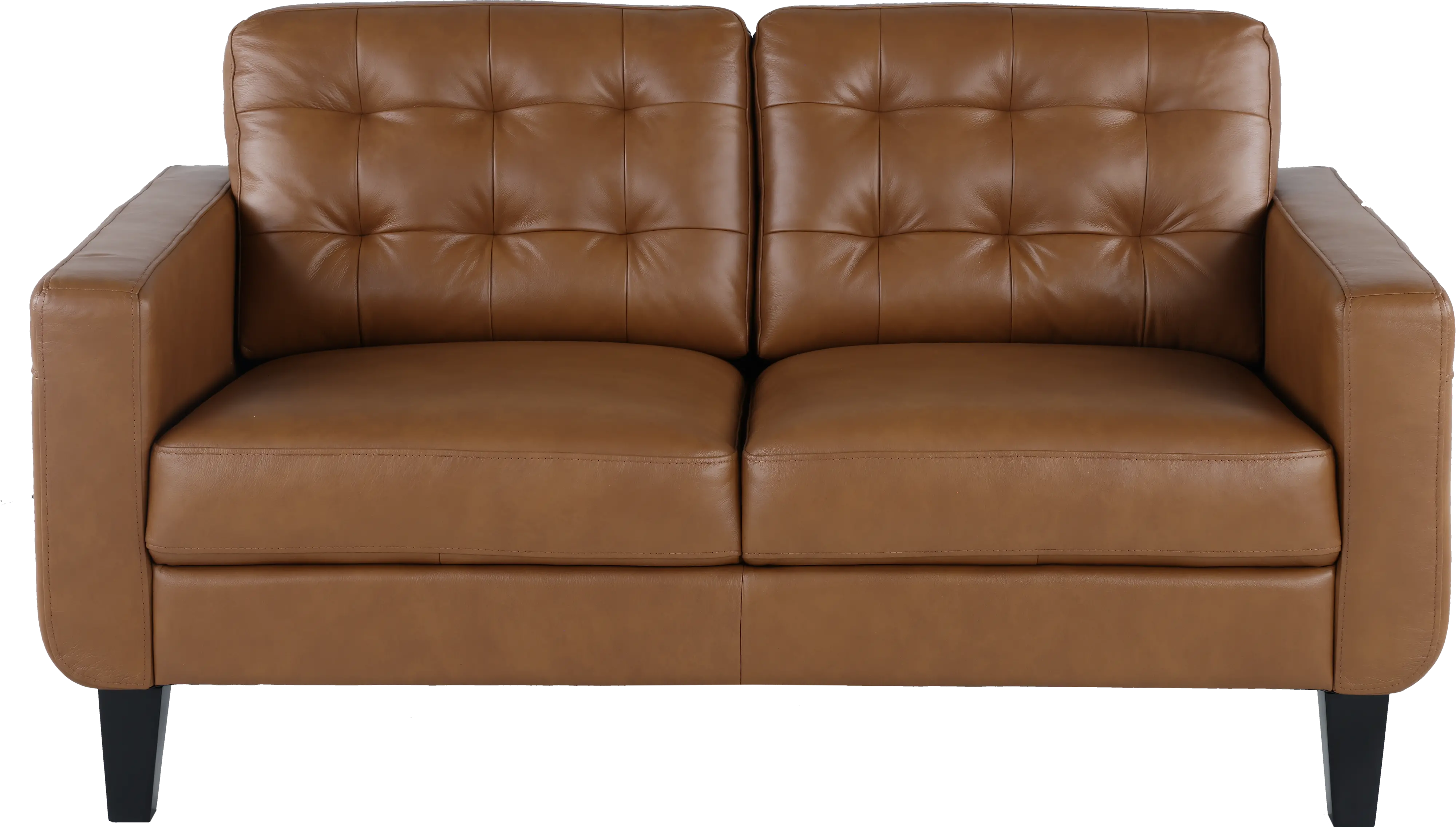 Cameron Brown Leather Loveseat