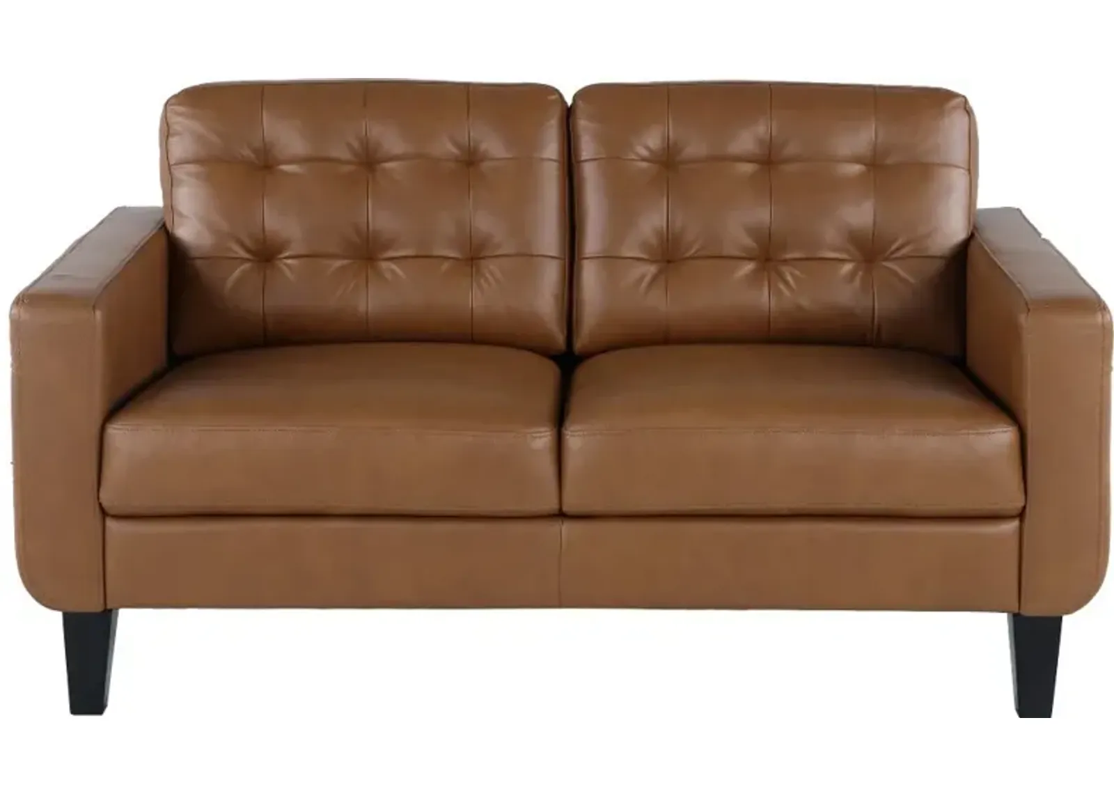 Cameron Brown Leather Loveseat