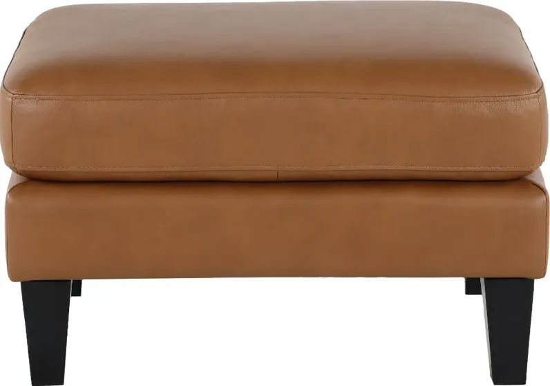 Cameron Brown Leather Ottoman