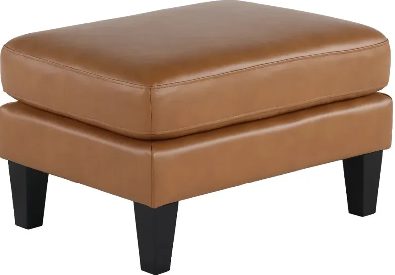 Cameron Brown Leather Ottoman