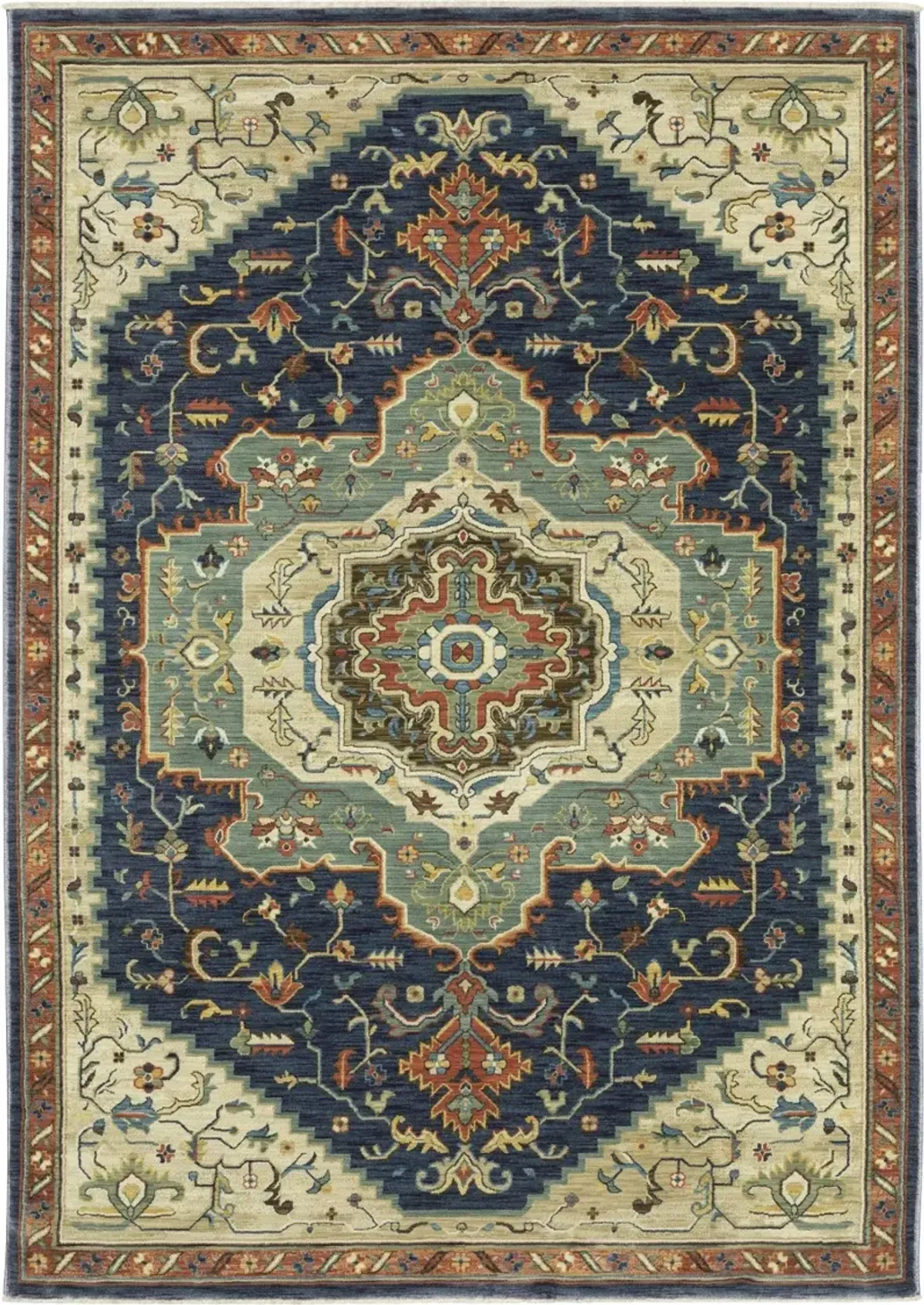 Francesca 8 x 11 Traditional Blue Area Rug