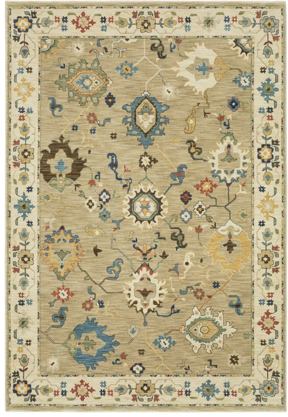 Francesca 8 x 11 Oriental Beige Area Rug