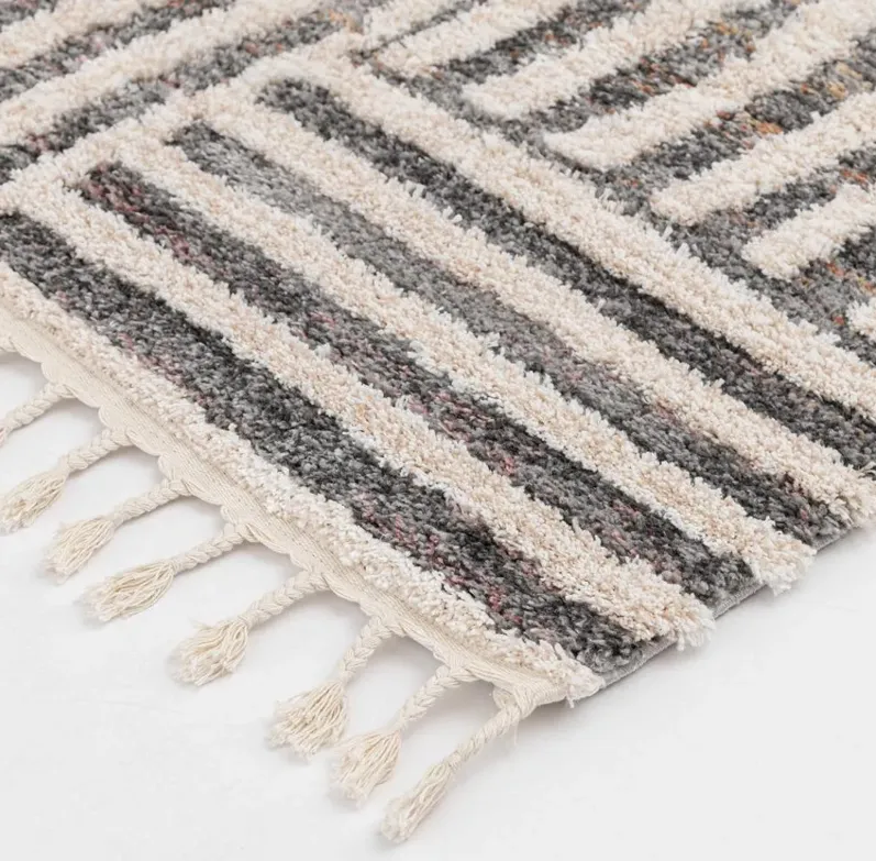 Vita 5 x 7 Melly Cream Striped Area Rug