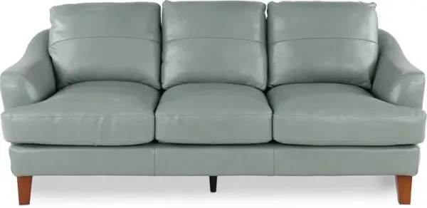 Palmer Ice Blue Leather Sofa