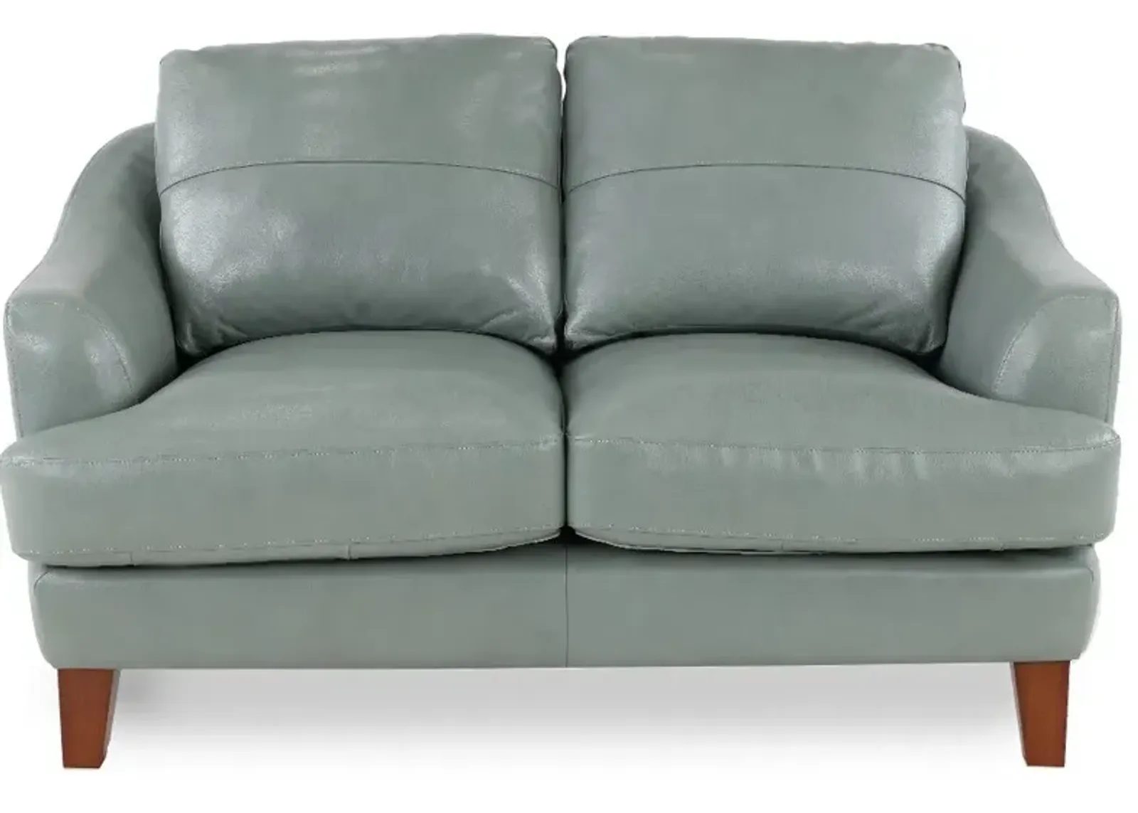 Palmer Ice Blue Leather Loveseat