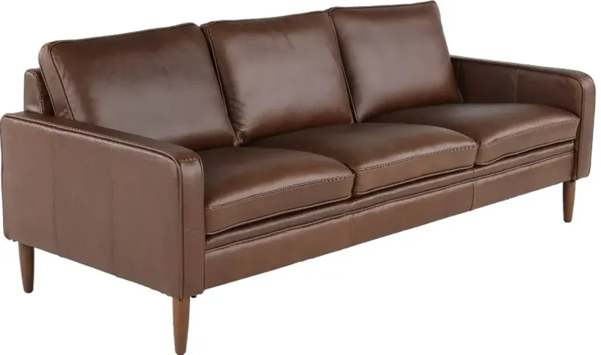 Volcano Brown Leather Sofa