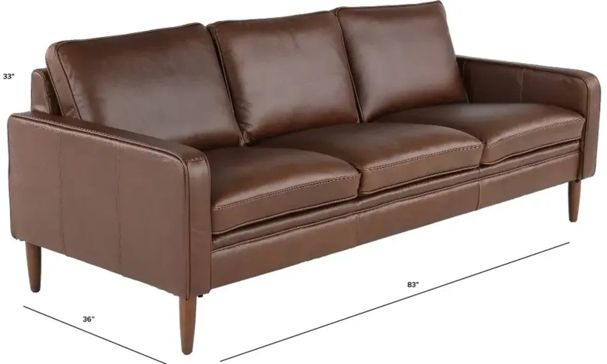 Volcano Brown Leather Sofa