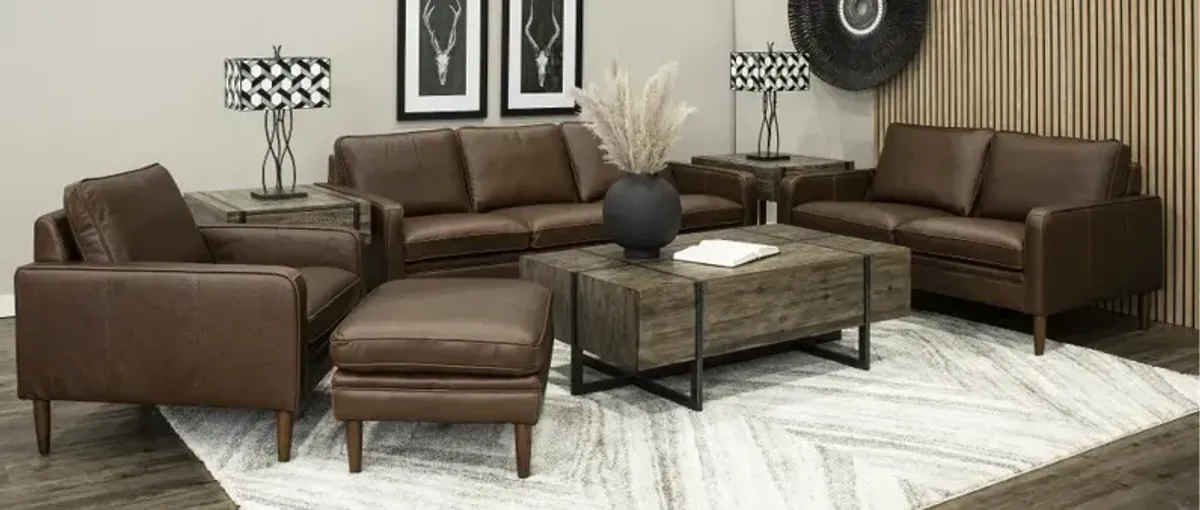 Volcano Brown Leather Sofa