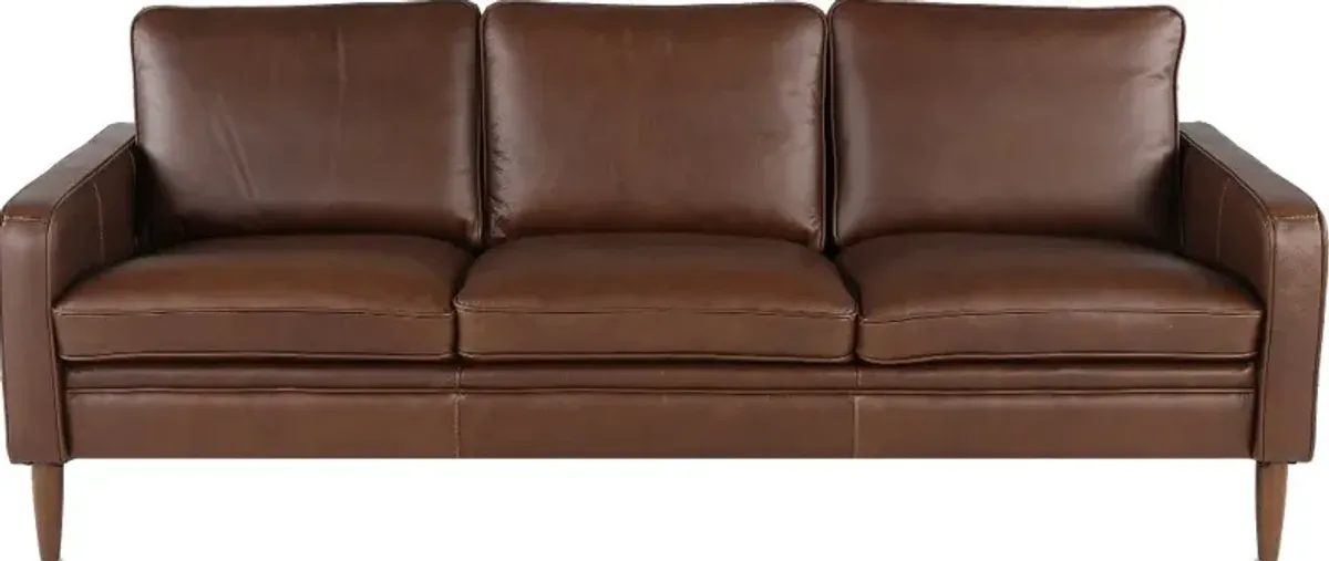 Volcano Brown Leather Sofa