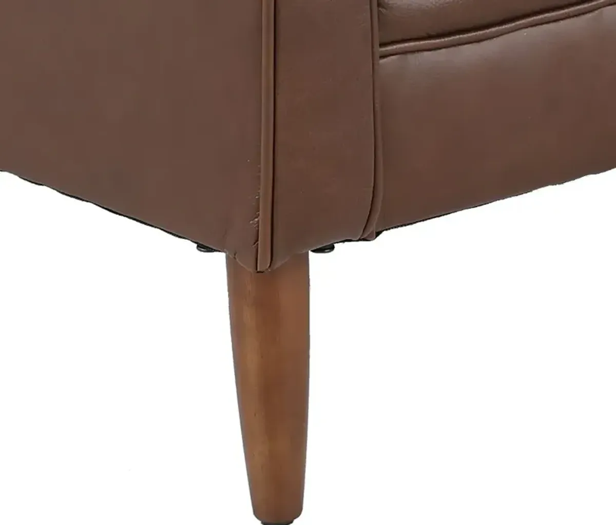 Volcano Brown Leather Loveseat