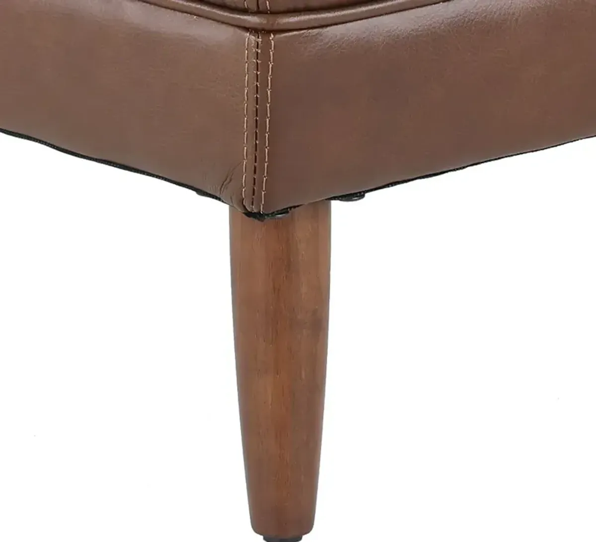 Volcano Brown Leather Ottoman