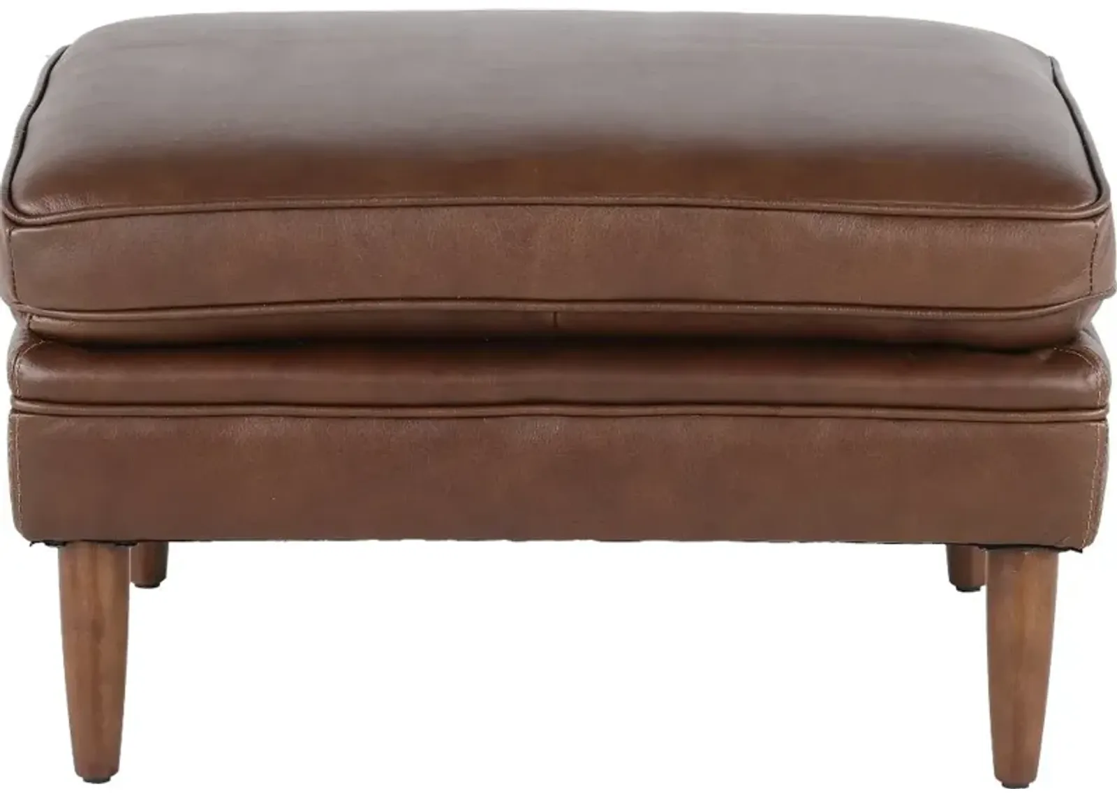 Volcano Brown Leather Ottoman