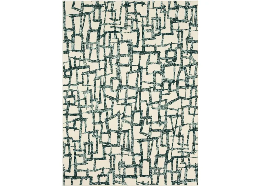 Soiree 8 x 11 Casa Mila Abstract Green Area Rug