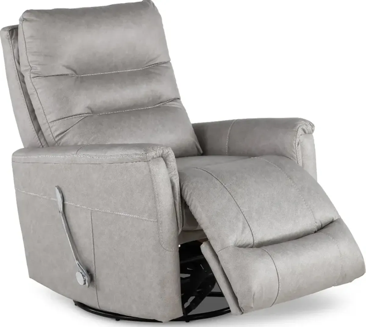 Leo Jester Silver Swivel Glider Recliner