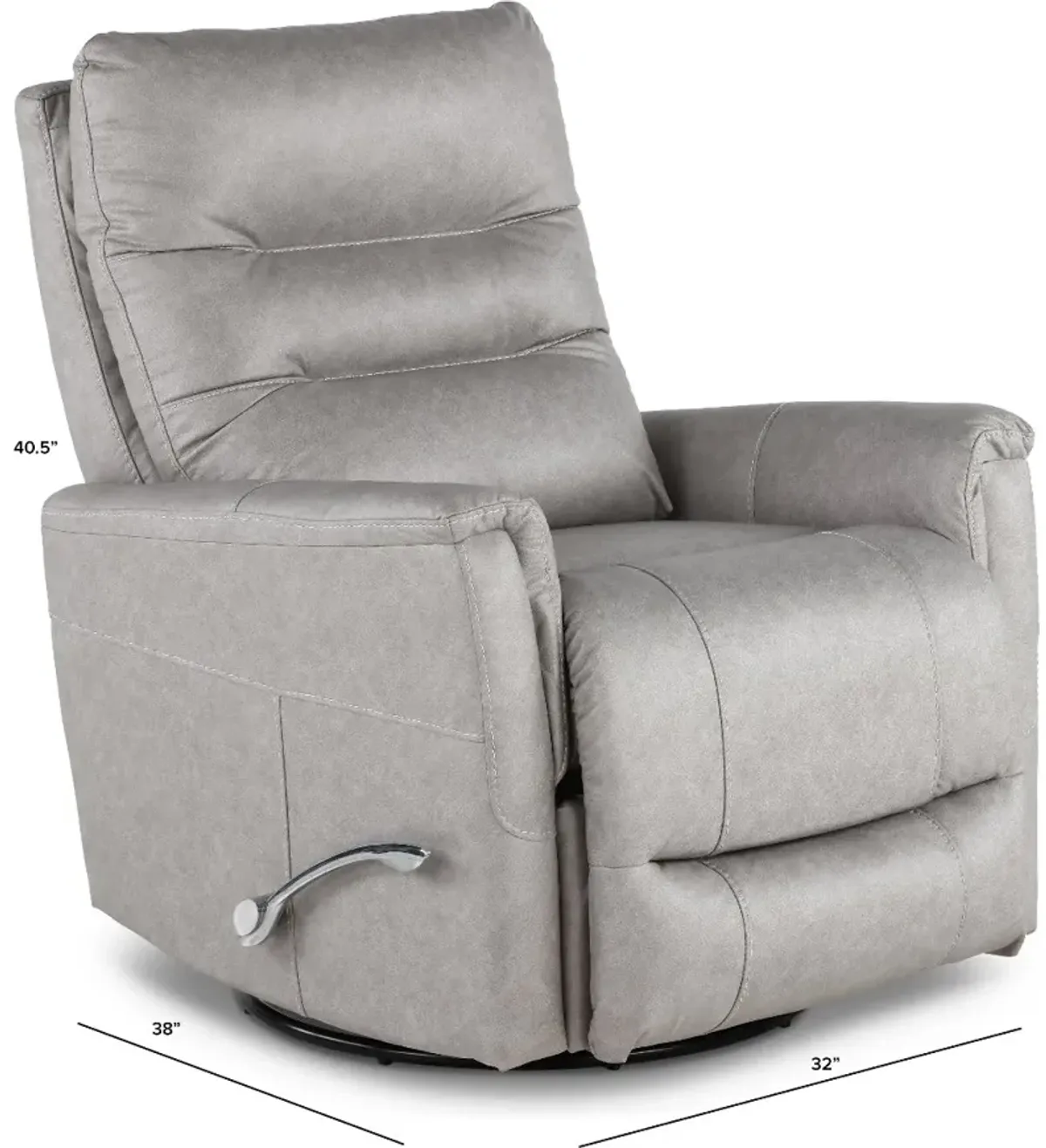 Leo Jester Silver Swivel Glider Recliner