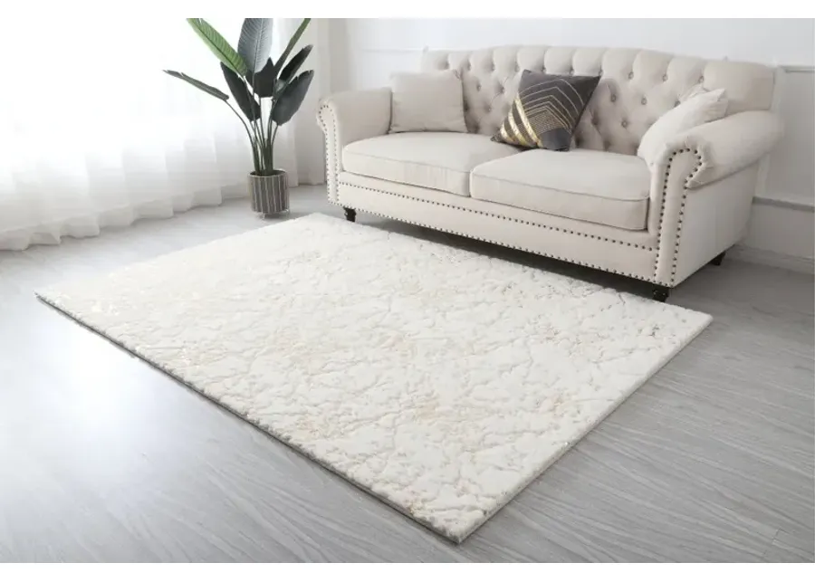 Metallica 5 x 7 White Scattered Lines Area Rug