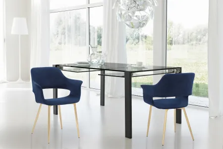 Gigi Blue Dining Room Arm Chair (Set of 2)