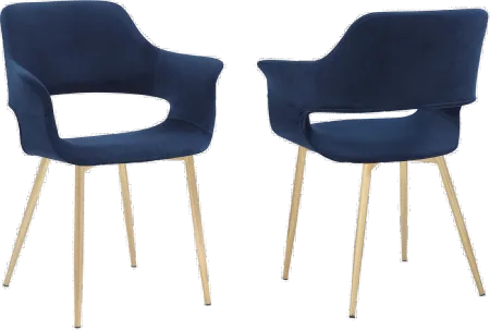 Gigi Blue Dining Room Arm Chair (Set of 2)
