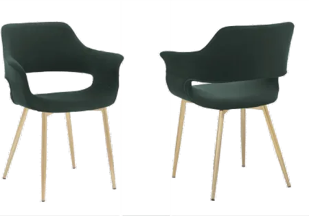 Gigi Green Dining Room Arm Chair (Set of 2)