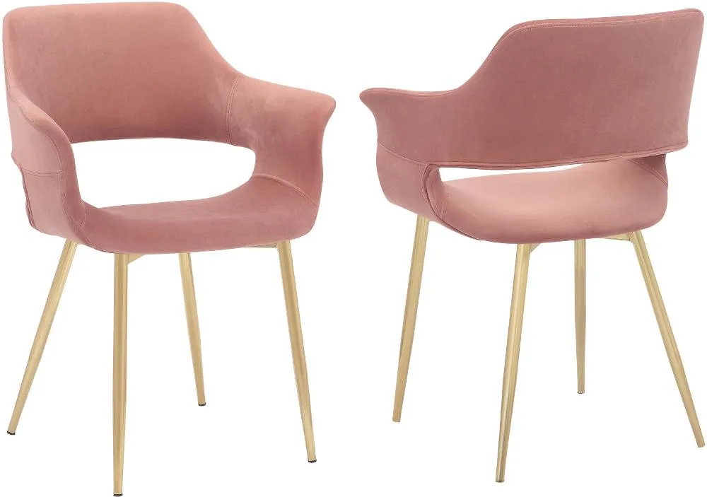 Gigi Pink Dining Room Arm Chair (Set of 2)