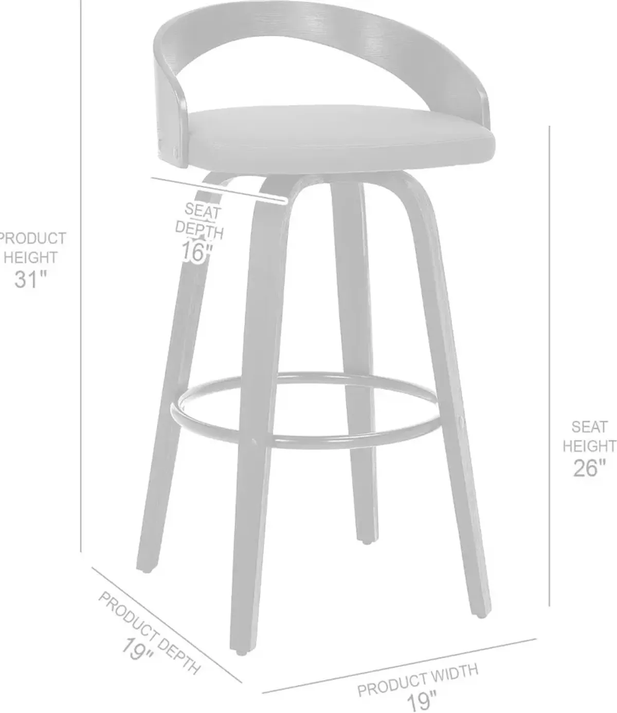 Sonia Gray and Black Swivel Counter Height Stool